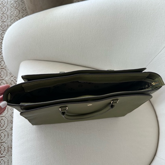 Tory Burch Olive Leather Satchel with Gold Hardware - Picture 3 of 5